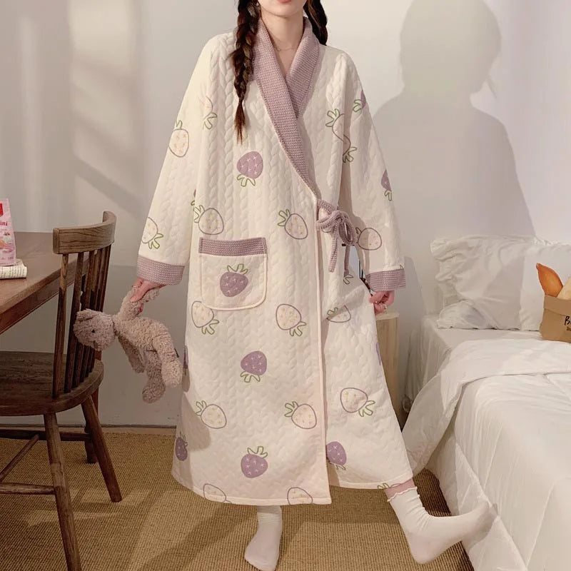 Maternity Pajamas Soft Thermal Women Loose Nursing Nightgown Cute Solid Color Sleep Dress Spring and Autumn Maternity Sleepwear