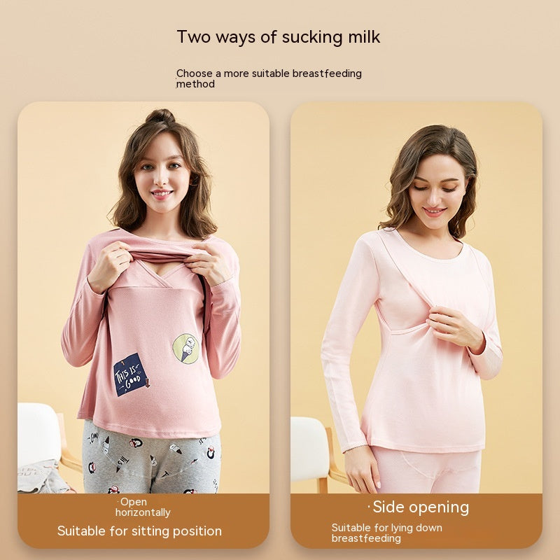 Ropa de otoño para mujeres embarazadas Traje de algodón puro para amamantar