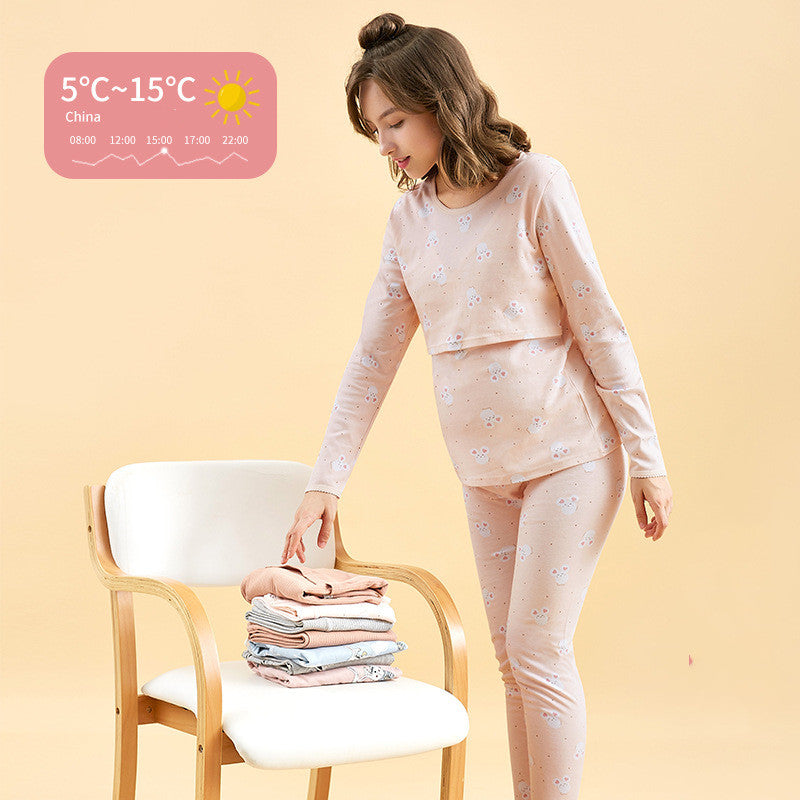 Trajes de pantalón largo de algodón para mujeres embarazadas de otoño