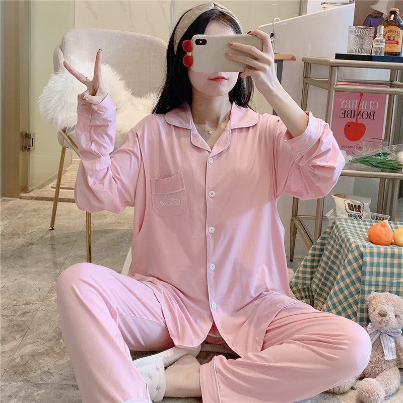 Modal Cotton Month Clothes Spring And Summer Thin Postpartum Cardigan Pregnant Pajamas