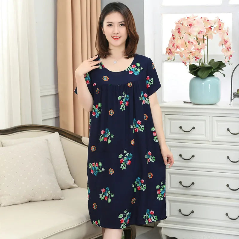 Women nightdress female summer pregnant women large size loose nightgown L-4XL pijamas de mujer sleepshirts women sleepwear