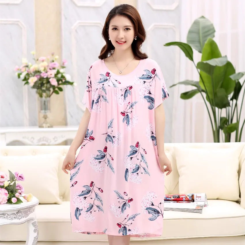 Women nightdress female summer pregnant women large size loose nightgown L-4XL pijamas de mujer sleepshirts women sleepwear