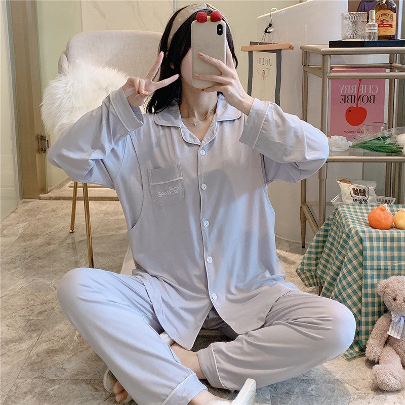 Modal Cotton Month Clothes Spring And Summer Thin Postpartum Cardigan Pregnant Pajamas
