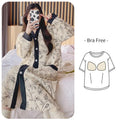 Winter Maternity Pajamas Women Cute Print Nursing Nightgown Long Sleeve Loose Cardigan Sleepwear Pregnancy Dress
