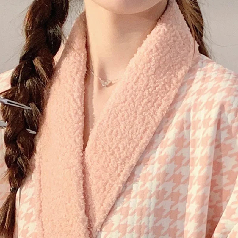 Maternity Pajamas Soft Thermal Women Loose Nursing Nightgown Cute Solid Color Sleep Dress Spring and Autumn Maternity Sleepwear