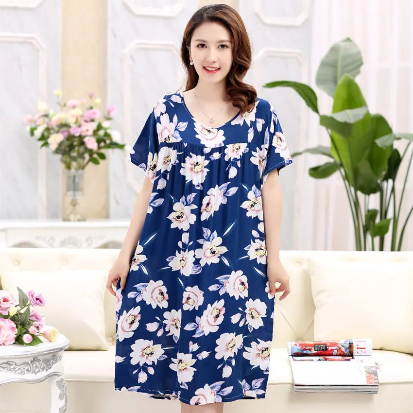 Women nightdress female summer pregnant women large size loose nightgown L-4XL pijamas de mujer sleepshirts women sleepwear