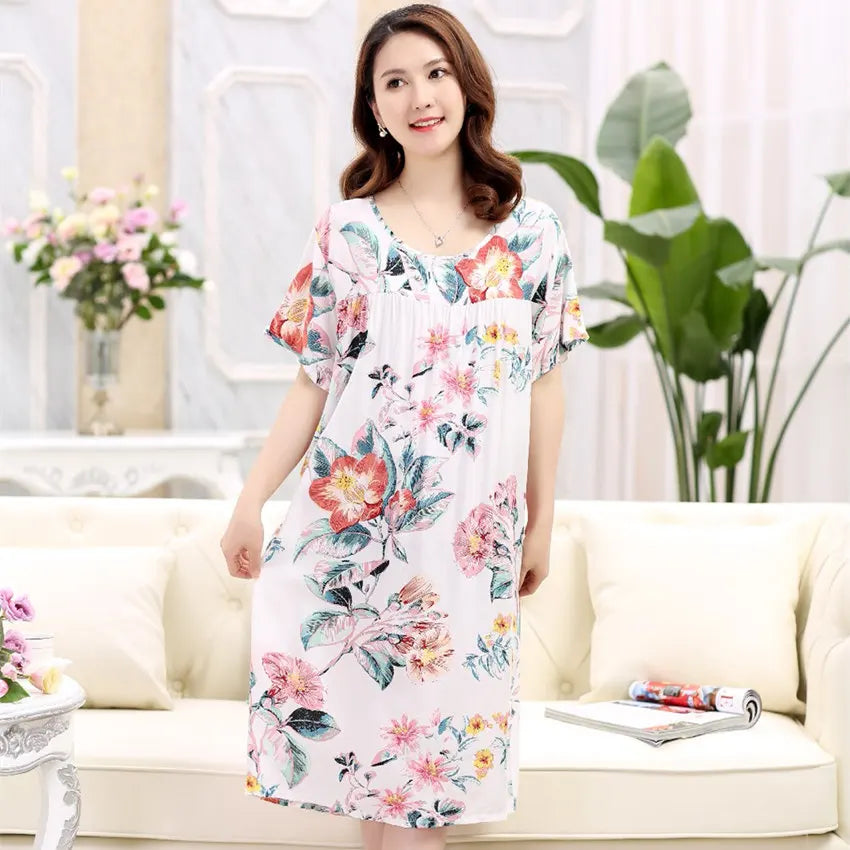 Women nightdress female summer pregnant women large size loose nightgown L-4XL pijamas de mujer sleepshirts women sleepwear
