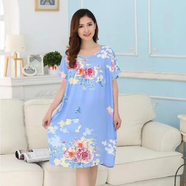Women nightdress female summer pregnant women large size loose nightgown L-4XL pijamas de mujer sleepshirts women sleepwear
