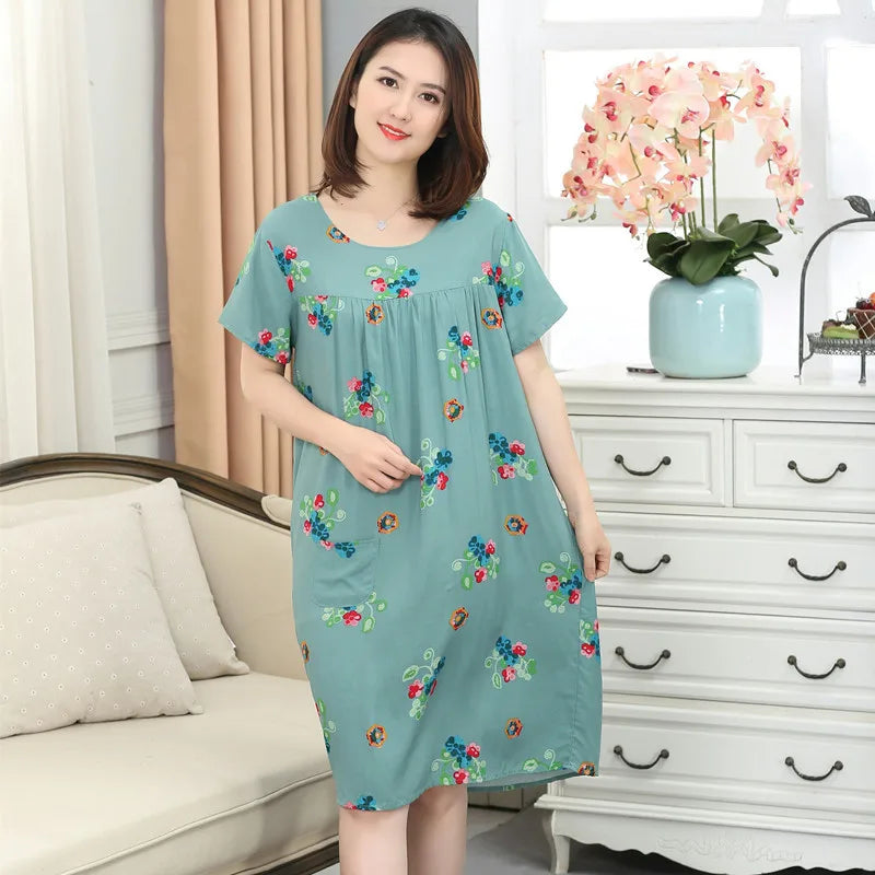 Women nightdress female summer pregnant women large size loose nightgown L-4XL pijamas de mujer sleepshirts women sleepwear