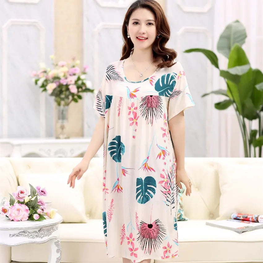 Women nightdress female summer pregnant women large size loose nightgown L-4XL pijamas de mujer sleepshirts women sleepwear